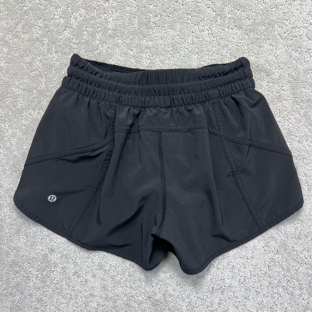 Lululemon Tracker Shorts Womens Size 6 Black V 4" Active Running Gym Lined - Picture 8 of 14